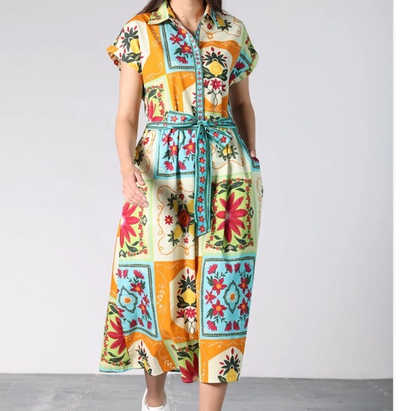 Maude Vivante Dresses & Skirts - MAUDE VIVANTE
PATCHWORK RYLIE DRESS Colorful Floral Midi Dress NWT